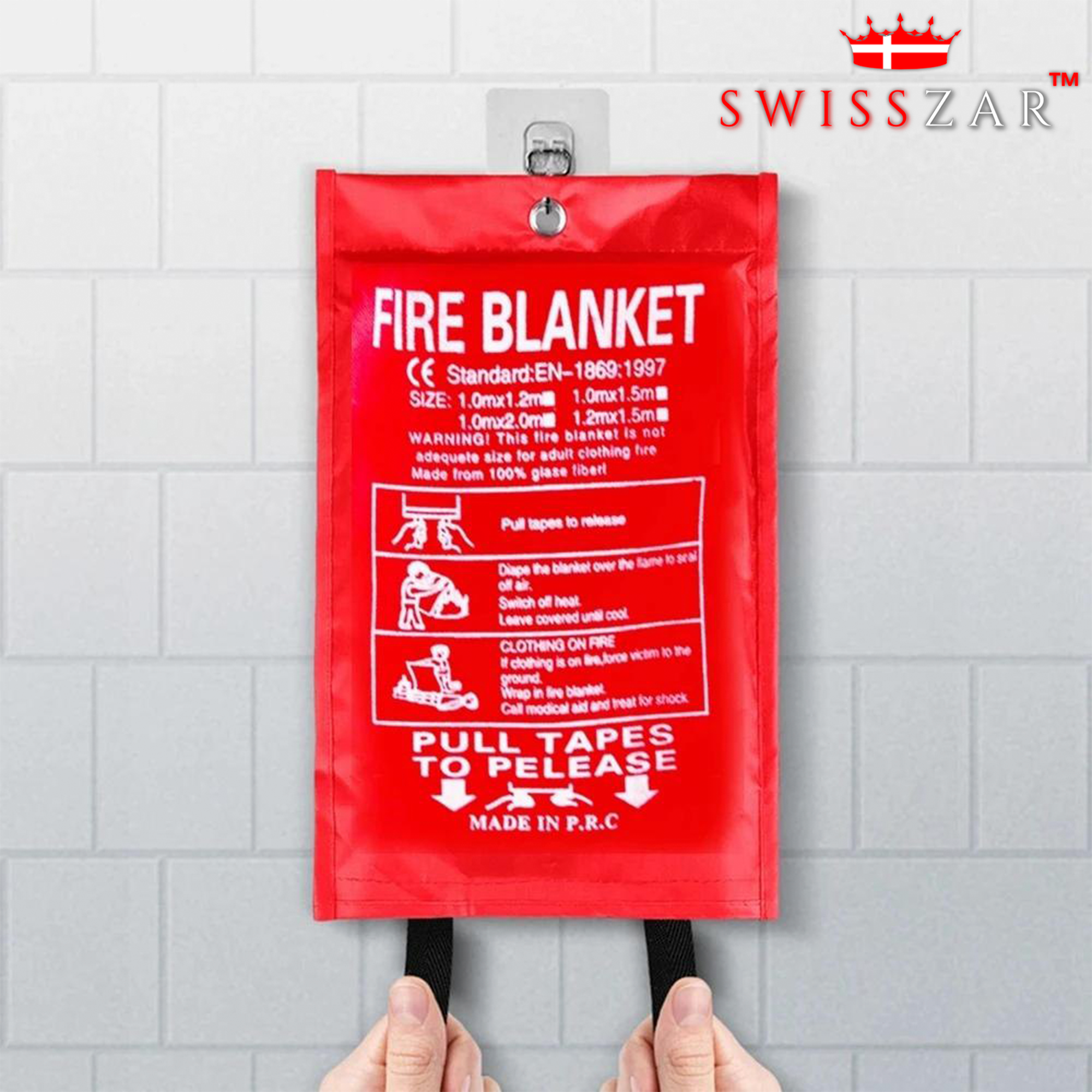 SwissZar™ -Fiberglas-Notfall-Feuerlöschdecke - SwissZar™